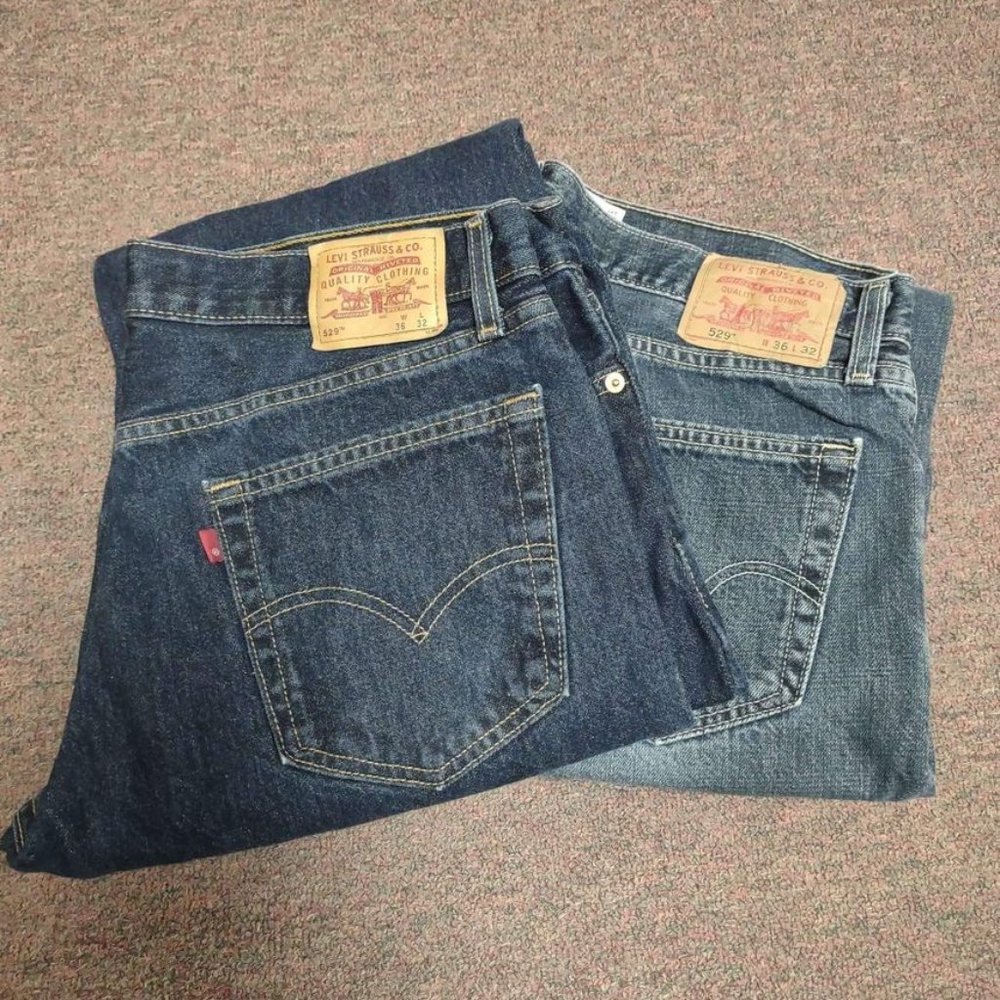 2 Pairs New Men's Levi's 529 Jeans 36x32